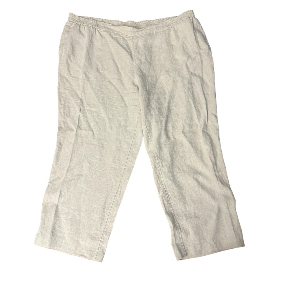 J. Jill Pull On 100% Linen Pants Pockets Size 3X